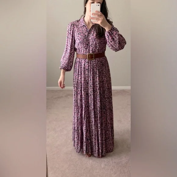 fitted lace wedding dress ZARA NWT Purple Louisse Floral Satin V-neck 3/4 Sleeve Mini A-Line Par –  Brie main image 0